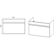 Тумба под раковину VIANT Мальта 80 VMAL80COBEL-T1YP подвесная Белая-4