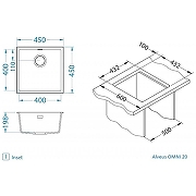Кухонная мойка Alveus Granital Omni 20 Carbon G91 450x450x198 1150048 Черная-4
