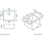 Кухонная мойка Alveus Granital Omni 30 Arctic G11 550x450x198 1150051 Белая-4