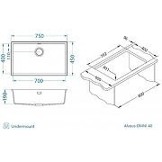 Кухонная мойка Alveus Granital Omni 40 Carbon G91 750x450x198 1150062 Черная-3