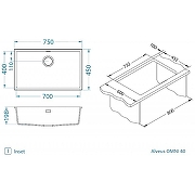 Кухонная мойка Alveus Granital Omni 40 Carbon G91 750x450x198 1150062 Черная-4
