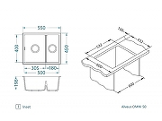 Кухонная мойка Alveus Granital Omni 50 Terra G22 550x450x198 1150067 Песчаная-3