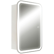 Зеркальный шкаф Silver Mirrors Фиджи-2 Flip 50 LED-00002680 с подсветкой Белый-1