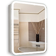 Зеркальный шкаф Silver Mirrors Фиджи Flip 50 LED-00002471 с подсветкой Белый-1