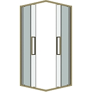 Душевой уголок Grossman Cosmo 100х100 300.K33.02.1010.32.00 профиль Золото сатин стекло прозрачное-1