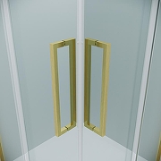 Душевой уголок Grossman Cosmo 100х100 300.K33.02.1010.32.00 профиль Золото сатин стекло прозрачное-7