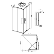 Душевой уголок Grossman Cosmo 100х100 300.K33.02.1010.32.00 профиль Золото сатин стекло прозрачное-10