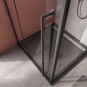 Душевой уголок Cezares Liner 90x90 R LINER-A-1-90-C-NERO-R профиль Черный матовый стекло прозрачное-2