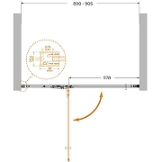 Душевая дверь Cezares Liner 90 L LINER-B-12-90-C-Cr-L профиль Хром стекло прозрачное-8
