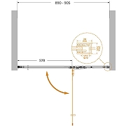Душевая дверь Cezares Liner 90 R LINER-B-12-90-C-Cr-R профиль Хром стекло прозрачное-8