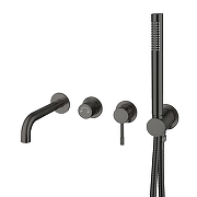 Смеситель для ванны Boheme Uno 464-3-GM Оружейная сталь