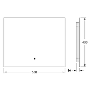 Зеркало Defesto Glow 50х40 DF 2501RH с подсветкой 15W-4500К/с фацетом/ИК - выключатель/Нейтральный белый свет-2