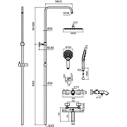 Душевая система AQUAme AQM8008BG с термостатом Шлифованное золото-2