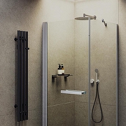 Душевой уголок Maybah Glass MGY-1345-5 1000x1000x1975 на монопетле Хром матовый стекло прозрачное-2