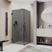Душевой уголок Maybah Glass MGY-1309-6 1000x1000x1950 на петлях Черный стекло графитовое