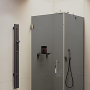 Душевой уголок Maybah Glass MGY-1309-4 1000x1000x1950 на петлях Хром глянцевый стекло графитовое-1