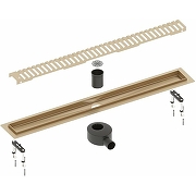 Душевой лоток Timo Drain System 70 DS230107/17 с решеткой Золото матовое-1