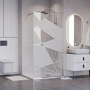 Душевая перегородка Niagara Nova 90 NG-660-90 профиль Хром стекло прозрачное с рисунком-1