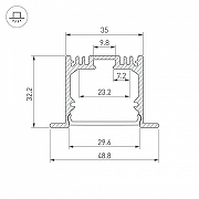 Профиль алюминиевый Arlight SL-LINIA49-F-2500 ANOD+OPAL 020469 цвет опал-2