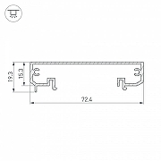 Профиль алюминиевый Arlight KLUS-POWER-W70-BASE-2000 ANOD 019883 IP 20-1
