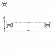 Профиль алюминиевый Arlight PHS-3X-BASE-H7.8-2000 ANOD 019870 IP 20-1