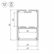 Профиль алюминиевый Arlight SL-LINE-4970-2000 ANOD 019297 IP 20-3