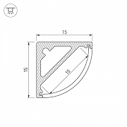 Профиль алюминиевый Arlight SL-KANT-H15-2000 ANOD 019327 IP 20-2