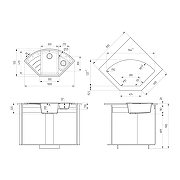 Кухонная мойка Ulgran Quartz Marta 1000-08 Космос-1