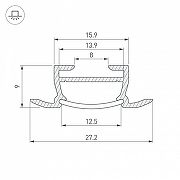 Профиль алюминиевый Arlight TK-F-2000 (CT) ANOD 016936 цвет серый-2