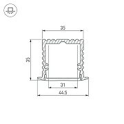 Профиль алюминиевый Arlight 015538 встраиваемый Серебристый-2