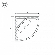 Профиль алюминиевый Arlight ARH-KANT-H16-2000 ANOD 016178 цвет серый-2