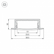 Профиль алюминиевый Arlight ARH-WIDE-F-H10-2000 ANOD 016186 цвет серый-2