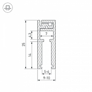 Профиль алюминиевый Arlight KLUS-GLASS-56-2000 ANOD 019193 цвет серый-4