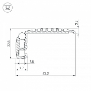 Профиль алюминиевый Arlight STEP-MINI-2000 ANOD 019195 IP 20-3
