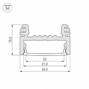 Профиль алюминиевый Arlight ARH-WIDE-H16-2000 ANOD 018816 цвет алюминий-2