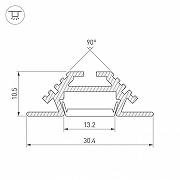 Профиль алюминиевый Arlight PHS-V-2000 ANOD 013212 IP 20-2