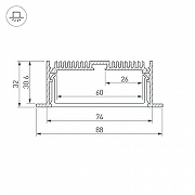 Профиль алюминиевый Arlight SL-LINIA88-F-2500 ANOD+OPAL 020471 цвет опал-2