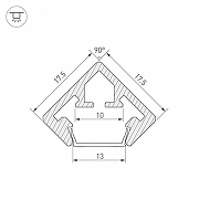 Профиль алюминиевый Arlight 021646 накладной для контурной подсветки IP 20-5