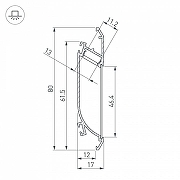 Профиль алюминиевый Arlight K-WALL-2000 ANOD 021716 IP 20-2