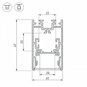 Профиль алюминиевый Arlight S2-LINE-4067-2500 ANOD+OPAL 021172 цвет опал-3