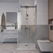 Душевой уголок Grossman Classic 90х90 300.K33.04.9090.10.00 профиль Хром стекло прозрачное-4