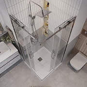 Душевой уголок Grossman Classic 90х90 300.K33.04.9090.10.00 профиль Хром стекло прозрачное-5