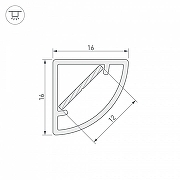 Профиль алюминиевый Arlight WPH-KANT-H16-2000 OPAL 023166 цвет опал-2