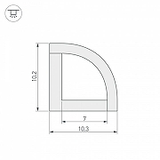 Профиль алюминиевый Arlight WPH-KANT-H10-2000 OPAL 023301 цвет опал-1