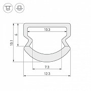Профиль алюминиевый Arlight WPH-LINE-1210R-2000 OPAL 023303 цвет опал-1