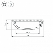 Профиль алюминиевый Arlight ARH-BENT-W18-2000 ANOD 023087 IP 20-3