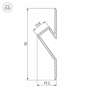 Профиль алюминиевый Arlight ARH-DECORE-S12-CAVE-F-2000 ANOD 023902 IP 20-1