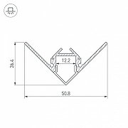 Профиль алюминиевый Arlight ARH-DECORE-S12-EXT-F-2000 ANOD внешний 023897 IP 20-2
