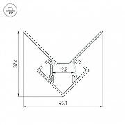 Профиль алюминиевый Arlight ARH-DECORE-S12-EXT-2000 ANOD внешний 023889 IP 20-4