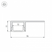 Профиль алюминиевый Arlight ARH-DECORE-S12-LINE-EDGE-2000 ANOD 023894 IP 20-2